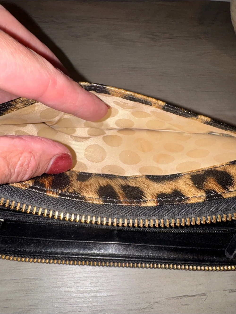 kate spade Leopard Print Zip Around Wallet in Brown and Black